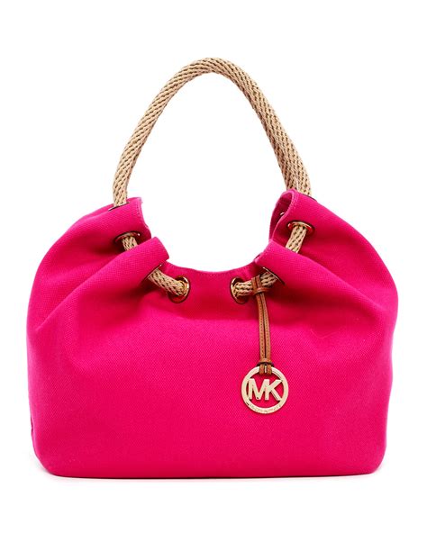 colorful michael kors purse|michael kors pink canvas tote.